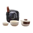 thumbnail image 3 of veasfak Portable Tea Set with Case Ceramic Chinese Kung Fu Teapot Teacups for Travel Two Teacups Set, 3 of 9