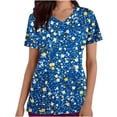 thumbnail image 1 of Pisexur Womens Scrub Tops Boasting Colorful Floral Prints Along With Short Sleeve Scrub Tops Suitable for Nursing Uniforms With Convenient Pockets, 1 of 4