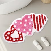 Bath Mat Washable Shower Mat Non Slip, Valentines Day Heart Shaped Mat Rugs for Bathroom, Luxury Bathroom Rugs Luxury Bath Mats