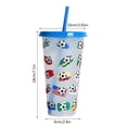 thumbnail image 3 of HAOMONZEN Creative Water Cup Football Cup PP Plastic Straw Cup Football Plastic Transparent Straw Cup 710ml Cold Change Temperature Sensitive Plastic Cup Warehouse Clearance, 3 of 9