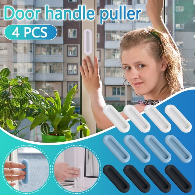 Vaidha 4 Self-Stick Instant Cabinet Drawer Handle Helper Auxiliary Kitchen Cabinet Door Window Handle Sticker Convenient Opening Stick-On Handles
