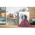 thumbnail image 2 of Ahgly Company Tapis d'Intérieur Lavable à la Machine, Carré, Transitionnel, Rose Violet Rose, Tapis de Zone, 4 Pieds Carré, 2 of 7