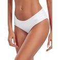 thumbnail image 2 of Ocean Blues Women's Full Coverage Bikini Bottom Mid Rise Ruched Sides Swim Bottoms White Size 2X-Large, 2 of 7