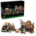 thumbnail image 1 of LEGO Icons Medieval Town Square Build and Display Model, Classic Castle Set Reimagined with 8 Medieval Minifigures, Explore the Medieval Village of Felsa in this Building Set for History Lovers, 10332, 1 of 6