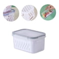 thumbnail image 4 of Rbaofujie Storage Basket Fruit Vegetable Storage Containers for Fridge Draining Fresh Containers Produce Storage Containers Large Organizer Bins with Lid & Colander Cute Storage Bins, 4 of 4