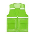 thumbnail image 3 of RUNQHUI Men Women Zipper High Visibility Reflective Safety Vest Construction Work Mesh Fabric Work Clothes Light Green 165, 3 of 7