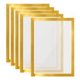 thumbnail image 1 of Unique Bargains 8"x12" Magnetic Display Frame A4 Adhesive Magnetic Sign Holder Golden 5 Pack, 1 of 6