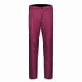 thumbnail image 1 of Yuyuzo Mens Plus Size Business Pants Staight Leg Formal Work Suit Pants Solid Color Mid Waist Trousers, 1 of 3