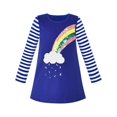 thumbnail image 1 of Girls Casual Dress Rainbow Sequins Embroidered Long Sleeve 2 Years, 1 of 6