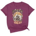 thumbnail image 4 of LUOGENLI T-shirts pour Femme pour Femmes T-Shirt Décontracté Imprimé à Col Rond Uni à Manches Courtes T-Shirt pour Femmes T-shirts Graphiques T-shirts de Pêche Saint-Valentin Violet m, 4 of 4