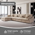 thumbnail image 3 of The Magic Home Canapé Sectionnel Modulaire en Lin en Forme de L 155 Pouces 4 Places Style Nuage avec Ottoman, Kaki, 3 of 15