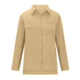 thumbnail image 5 of Timegard Womens Shirts Lapel Neck Long Sleeve Button up Side Split Work Casual Loose Blouse with Pocket, 5 of 5