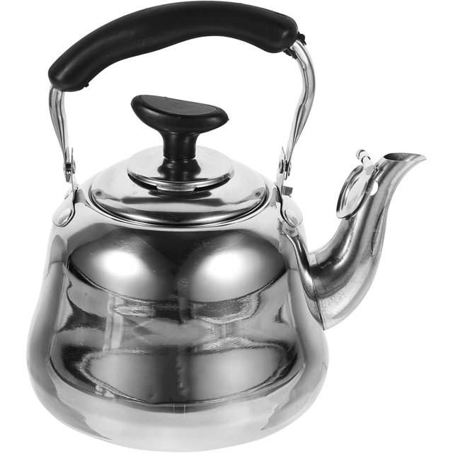 Stovetop Whistling Tea Kettle, Stove Top Teapot Kettles, Stainless Steel Teapot with Heat-Resistant Handle for Electric Gas Stoves, 1L Silver