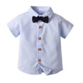 thumbnail image 3 of LSLJS Complet pour Garçons Costume Formel pour Enfants Complets pour Garçons Ados Décontracté T-Shirts à Manches Courtes Col Rond Col Bouton Pantalons Longs Ensembles Tenues de Gentleman Complets Complets pour Garçons Vêtements pour Enfants Tendance 2024, 3 of 5