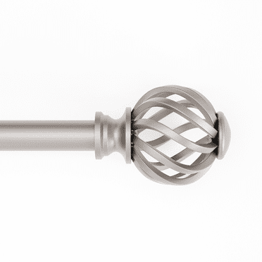 Mainstays 3/4" Nickel Twist Cage Adjustable Single Curtain Rod Set, 30"-84"