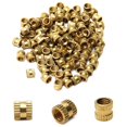 thumbnail image 1 of Wekity M5x6mm Female Thread Knurled Nuts,100PCS Hx6mm OD Brass Threaded Insert Embedment Nuts Hydraulic Welded Joint Injection Molding Assortment Kit for 3D Printing Injection Molding-0621, 1 of 5