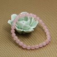 thumbnail image 3 of Natural Rose Crystal Gemstone 6mm Round Beads Stretch Bracelet 7" Unisex, 3 of 5