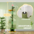 thumbnail image 4 of PawHut Floor to Ceiling Cat Tree 90.5"-108" Adjustable Height, Green, 4 of 10