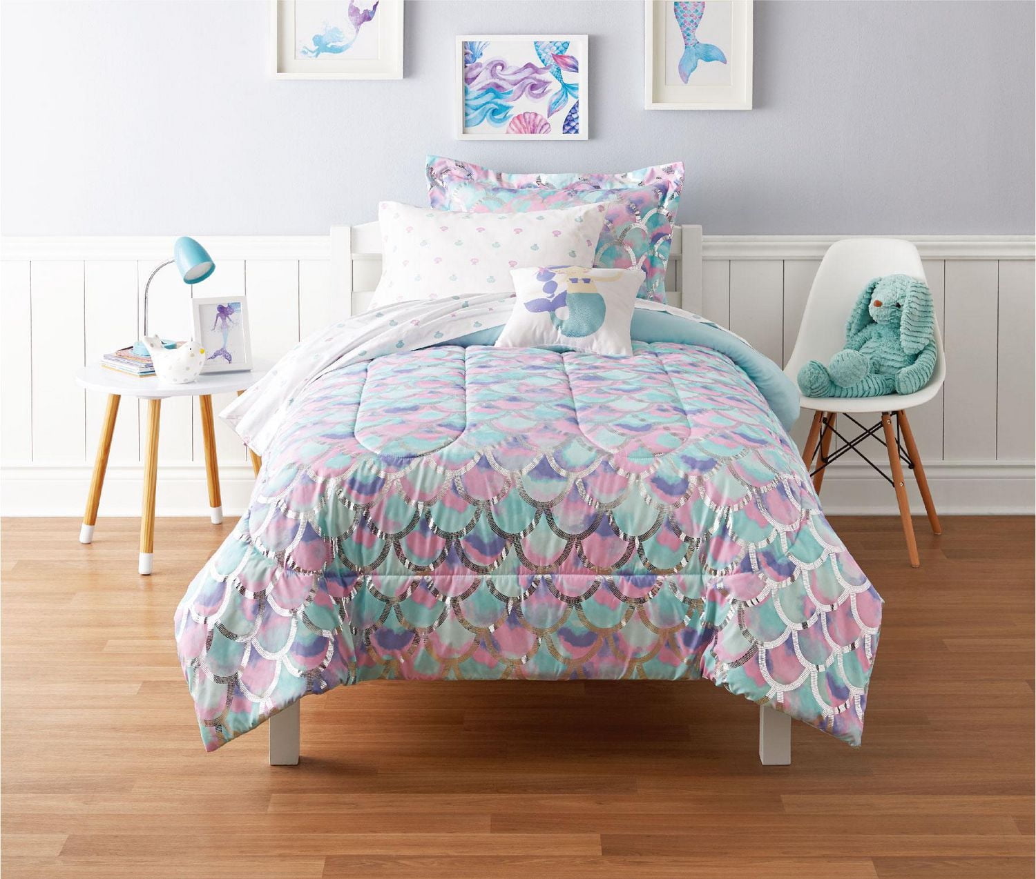Mainstays Kids Mermaid Scales Bed in a Bag