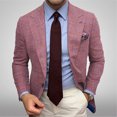 thumbnail image 4 of Veste pour Homme Hiver Hommes Automne Hiver à Carreaux Imprimés Blouse Formelle Haut à Manches Longues Veste Manteau, 4 of 7