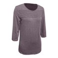 thumbnail image 4 of Pxiakgy Vente Chaude!! Manches 3/4 pour Femmes Hauts Chemises Décontractées à Volants Plissés Mode Blouses d'Été Tendance Col Rond Automne/hiver Manches Sept Points Plissées sur la Poitrine Gris Foncé m, 4 of 4