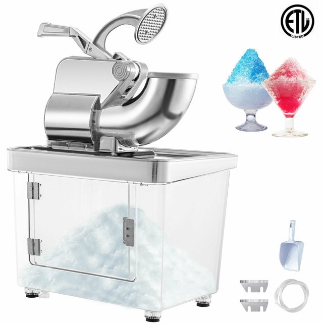 VEVOR Machine Commerciale pour Cônes de Neige, Rasoir à Glace à Double Lames Broyeur de Glace, 300 W