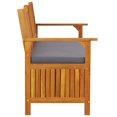 thumbnail image 2 of vidaXL Storage Bench with Cushion 148 cm Solid Wood Acacia, 2 of 5