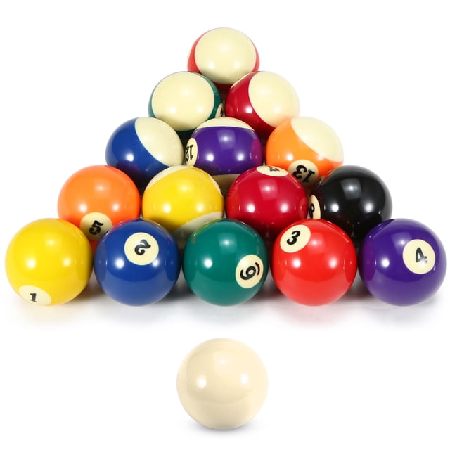 57.2mm Adult Billiard Ball Pool Ball Set Full Size American Standard Billiard Ball Set 16 Ball Durable Synthetic Resin Pool Ball L