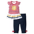 thumbnail image 2 of TopLLC Ensembles de Blouses et Chemises à Manches Courtes Col Rond Mode Décontractée pour Filles Hauts à Manches Courtes Col Rond Boutonné Imprimé Ensembles de Pantalons Courts Ensemble Fille, 2 of 7