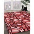 thumbnail image 3 of Ahgly Company Tapis d'Intérieur Lavable à la Machine, Carré, Transitionnel, Pastel Rouge Rose, Tapis de Zone, 6 Pieds Carré, 3 of 7