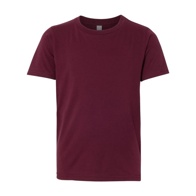 Next Level T-Shirt à Col Rond en Coton pour Jeunes, TG, Bordeaux