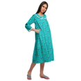 thumbnail image 3 of Moomaya Chemise de Nuit en Coton pour Femmes Imprimée à Col Rond avec Patte de Boutonnage, 3 of 6
