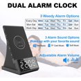 thumbnail image 5 of Réveils à Recharge Sans Fil avec Radio FM, Haut-Parleur Bluetooth avec Port de Charge USB, Horloges Électriques pour Chambre/enfants, Variateur de Volume d'Alarme et de Luminosité Réglable, Répétition, Lecture de Cartes TF, 5 of 5