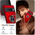 thumbnail image 2 of KOMI for Google Pixel 7 Pro Case, Slim Fit Case for Pixel 7 Pro with Ring Holder Kickstand,[Military Grade Drop Tested] Dual Layer Shockproof Protective Phone Case for Pixel 7 Pro 6.7", Red, 2 of 5