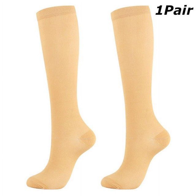 HLONK 3 Paires Chaussettes de Compression Confortables pour Femmes Soutien Chaussette Genou