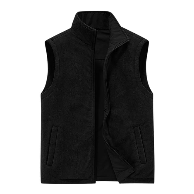 Birdeem Mens Thin Workwear Solid Color Stand Collar Sleeveless Jacket Tank Tops
