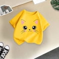 thumbnail image 5 of PMVFHDE Hauts Fille Hauts pour Fille 2025 Hauts d'Été Tendance Hauts Filles Hauts Fille Été Enfant Filles Mignon Graphique Col Rond Manches Courtes T-Shirt d'Été Décontracté T-Shirt Jaune, 3-4 Ans, 5 of 5