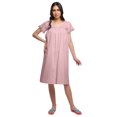 thumbnail image 1 of Moomaya Chemise de Nuit Femme Longueur Genou en Coton à Manches Courtes Robe de Nuit Unie, 1 of 5