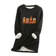 thumbnail image 2 of Costumes d'Halloween pour Femmes, Col Rond, Poche Épaissie, Peluche Chaude, Hauts à Manches Longues, Chandail en Molleton Col Rond d'Halloween en Liquidation, 2 of 5