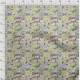 thumbnail image 4 of oneOone Georgette Viscose Light Green Fabric Writing Text Dress Material Fabric Print Fabric By The Yard 42 Inch Wide, 4 of 4