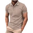 thumbnail image 1 of Birdeem Shirts for Men Mens Summer Top Solid Color Lapel Mens Button Up Short Sleeved Lapel Top/Shirt, 1 of 1