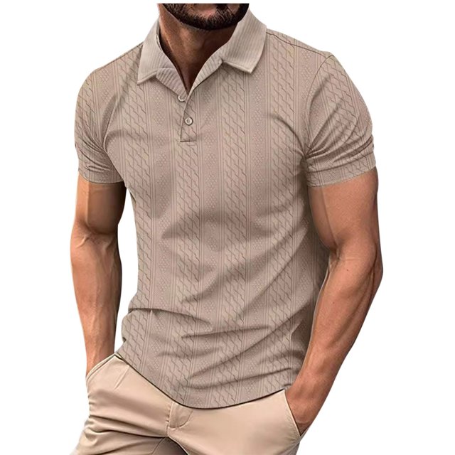 Birdeem Shirts for Men Mens Summer Top Solid Color Lapel Mens Button Up Short Sleeved Lapel Top/Shirt