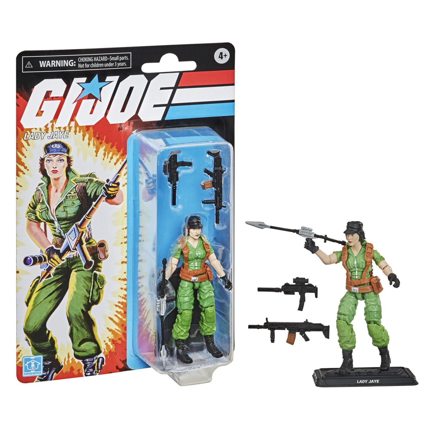 Collection rétro G.I. Joe, figurine de collection Lady Jaye de 9,5 cm avec plusieurs accessoires, jouet pour enfants, à partir de 4 ans
