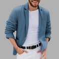 thumbnail image 1 of Veste de Complet Décontractée pour Homme avec Col à Revers, Manches Longues, Imitation Lin, Détails de Poches, 1 of 7