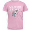 thumbnail image 1 of My Spirit Animal Unicorn Light Pink Adult T-Shirt, 1 of 1