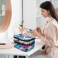thumbnail image 3 of Portable Sewing Accessories Box Double Layer Craft Organizer with 30 Compartments Waterproof Storage Case, 3 of 8