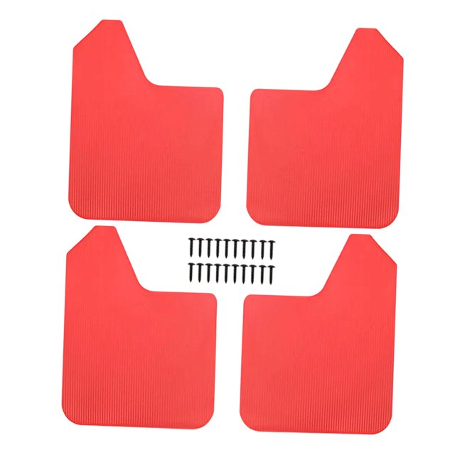 jinwen 4 Pcs Pare-Boue Universels pour Voiture Pièces de Rechange Garde-Boue Rouge