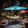thumbnail image 3 of Costway 10 FT Solar Offset Hanging Umbrella Patio Cantilever Umbrella with 32 LED Lights Turquoise, 3 of 10