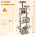 thumbnail image 3 of Gymax 81'' Large Cat Tree for Indoor Cats Multi-level Kitty Climbing Tower w/ 2 Condos, 3 of 10