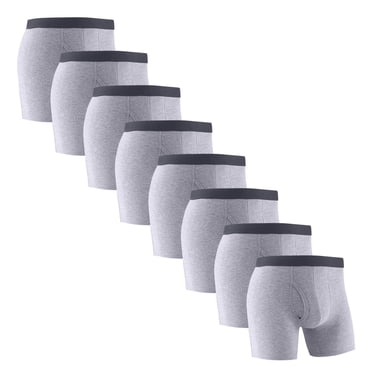 zbxnLI 8 Pack Underwear for Men Cotton Boxer Briefs with Fly Men's Elastic Waist Breathable Boxers Underpants